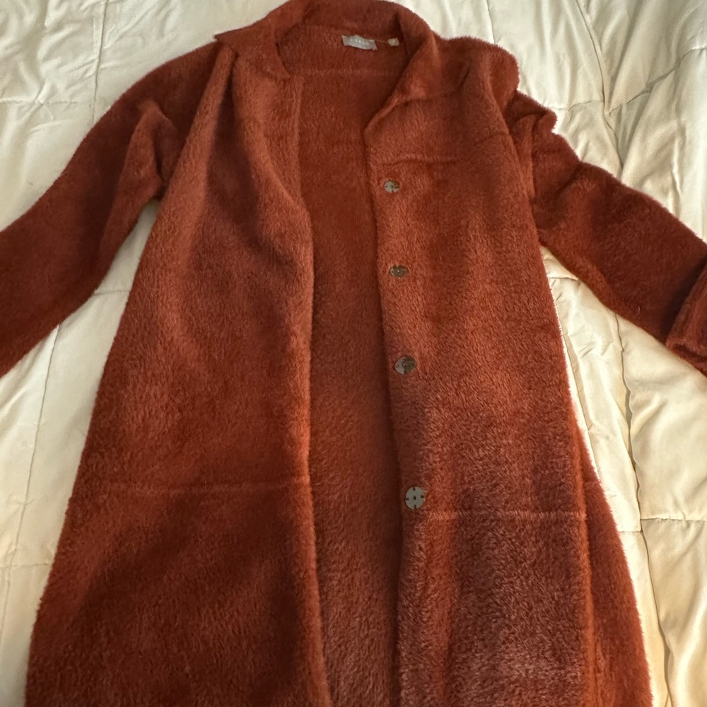 Burnt orange fuzzy coat